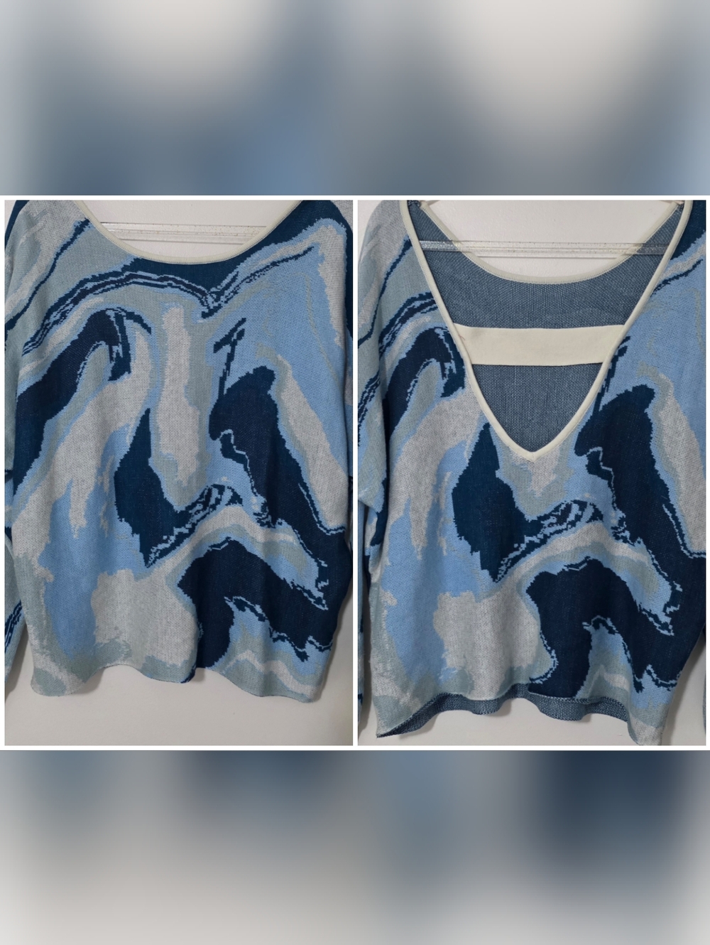 Anthropologie Hazy Daze Sweater Open Back Dolman Indie Sleaze Downtown Girl XS
